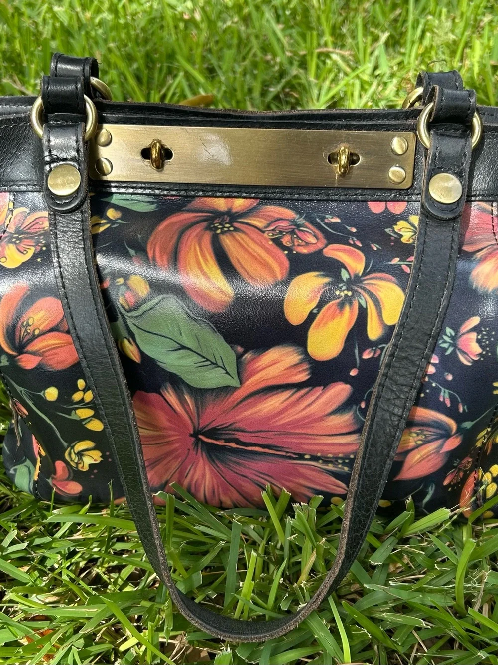 Patricia Nash Tropical Estate Leather Shoulder Bag